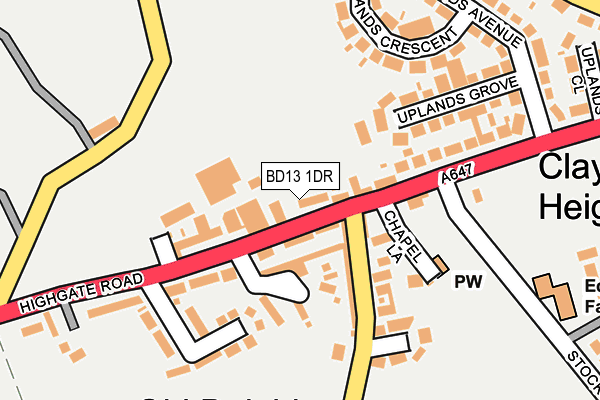 BD13 1DR map - OS OpenMap – Local (Ordnance Survey)