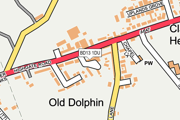 BD13 1DU map - OS OpenMap – Local (Ordnance Survey)