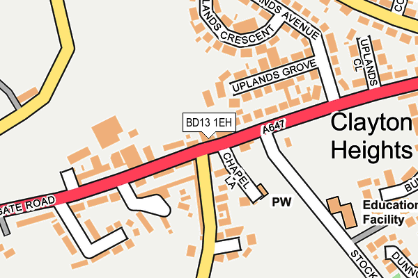 BD13 1EH map - OS OpenMap – Local (Ordnance Survey)