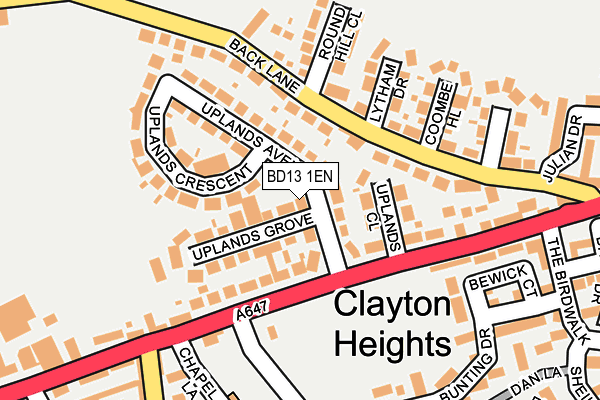 BD13 1EN map - OS OpenMap – Local (Ordnance Survey)