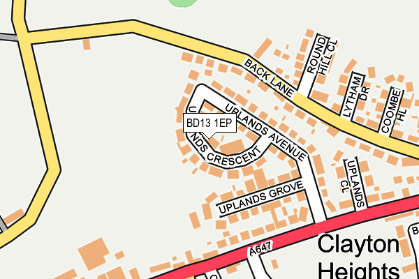 BD13 1EP map - OS OpenMap – Local (Ordnance Survey)
