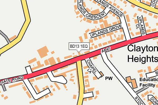 BD13 1EQ map - OS OpenMap – Local (Ordnance Survey)