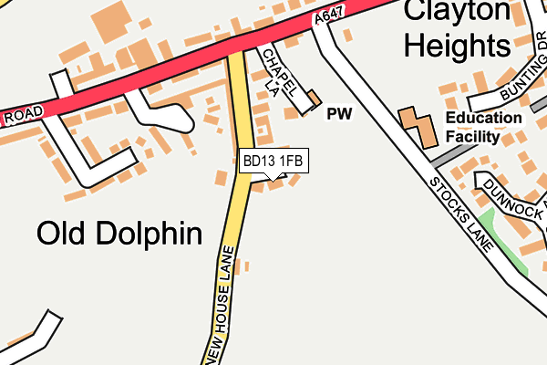 BD13 1FB map - OS OpenMap – Local (Ordnance Survey)