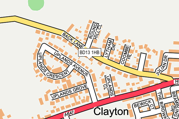 BD13 1HB map - OS OpenMap – Local (Ordnance Survey)