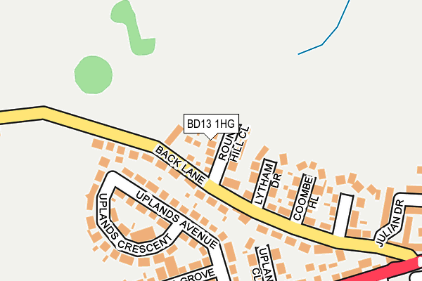 BD13 1HG map - OS OpenMap – Local (Ordnance Survey)