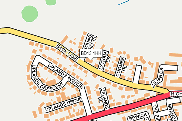 BD13 1HH map - OS OpenMap – Local (Ordnance Survey)