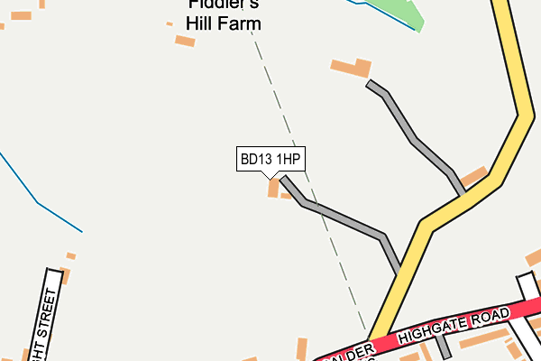 BD13 1HP map - OS OpenMap – Local (Ordnance Survey)