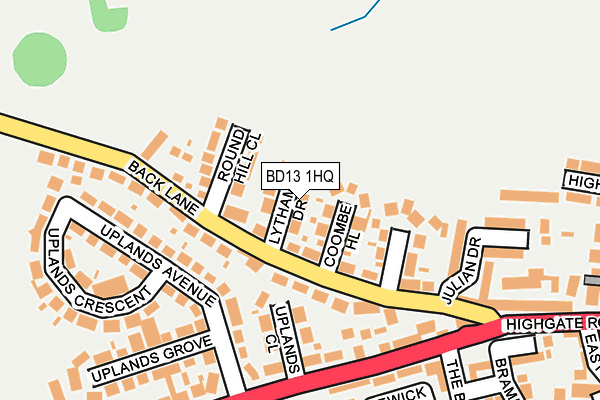 BD13 1HQ map - OS OpenMap – Local (Ordnance Survey)