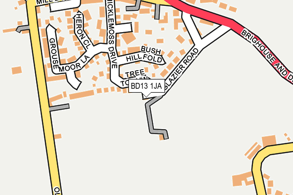 BD13 1JA map - OS OpenMap – Local (Ordnance Survey)