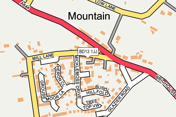 BD13 1JJ map - OS OpenMap – Local (Ordnance Survey)