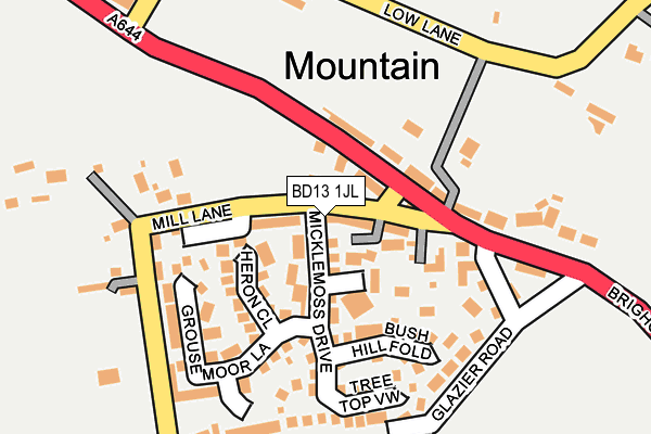 BD13 1JL map - OS OpenMap – Local (Ordnance Survey)