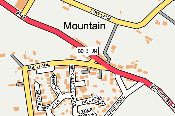 BD13 1JN map - OS OpenMap – Local (Ordnance Survey)