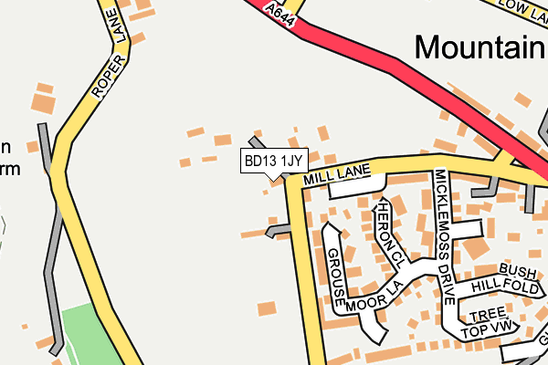 BD13 1JY map - OS OpenMap – Local (Ordnance Survey)