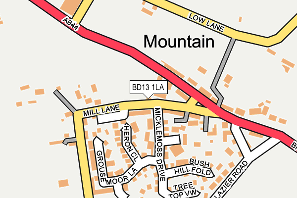 BD13 1LA map - OS OpenMap – Local (Ordnance Survey)