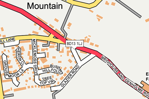 BD13 1LJ map - OS OpenMap – Local (Ordnance Survey)