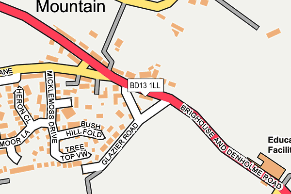 BD13 1LL map - OS OpenMap – Local (Ordnance Survey)