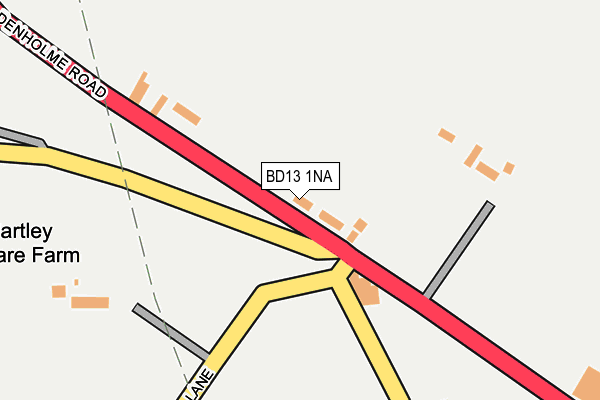BD13 1NA map - OS OpenMap – Local (Ordnance Survey)