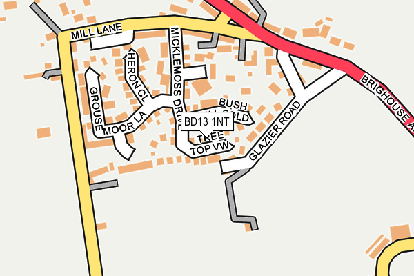 BD13 1NT map - OS OpenMap – Local (Ordnance Survey)