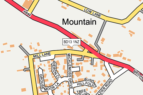 BD13 1NZ map - OS OpenMap – Local (Ordnance Survey)