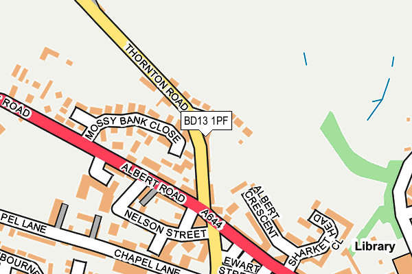 BD13 1PF map - OS OpenMap – Local (Ordnance Survey)