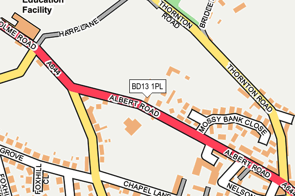 BD13 1PL map - OS OpenMap – Local (Ordnance Survey)