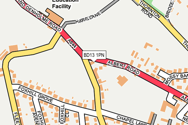 BD13 1PN map - OS OpenMap – Local (Ordnance Survey)