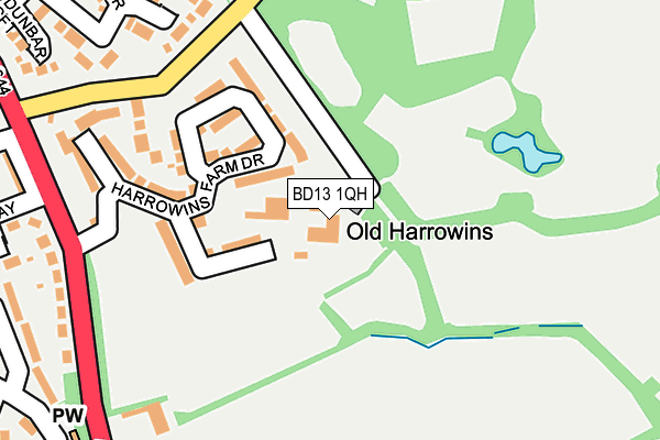 BD13 1QH map - OS OpenMap – Local (Ordnance Survey)