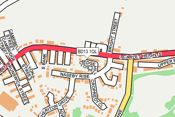 BD13 1QL map - OS OpenMap – Local (Ordnance Survey)