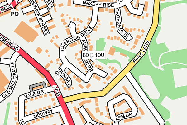 BD13 1QU map - OS OpenMap – Local (Ordnance Survey)
