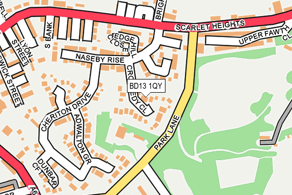 BD13 1QY map - OS OpenMap – Local (Ordnance Survey)