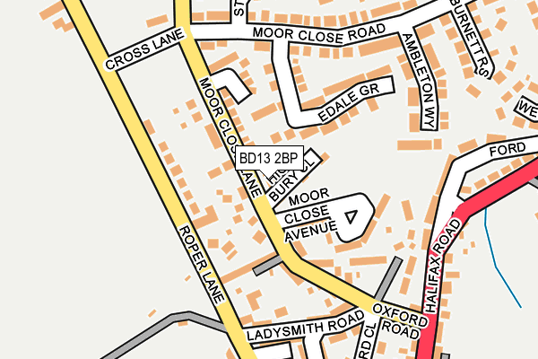 BD13 2BP map - OS OpenMap – Local (Ordnance Survey)