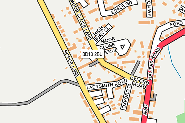 BD13 2BU map - OS OpenMap – Local (Ordnance Survey)