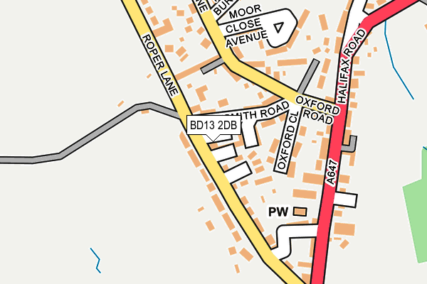 BD13 2DB map - OS OpenMap – Local (Ordnance Survey)
