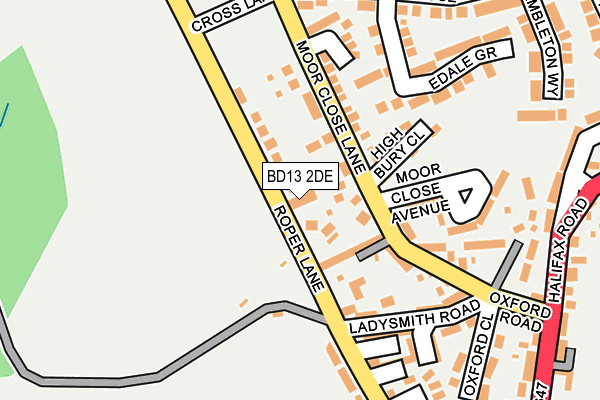 BD13 2DE map - OS OpenMap – Local (Ordnance Survey)