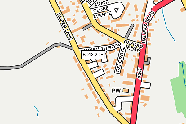 BD13 2DH map - OS OpenMap – Local (Ordnance Survey)