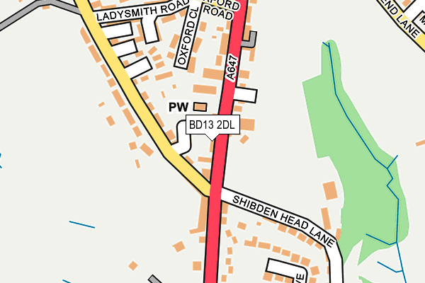 BD13 2DL map - OS OpenMap – Local (Ordnance Survey)