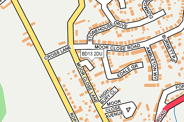 BD13 2DU map - OS OpenMap – Local (Ordnance Survey)