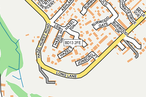 BD13 2FE map - OS OpenMap – Local (Ordnance Survey)