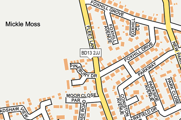 BD13 2JJ map - OS OpenMap – Local (Ordnance Survey)