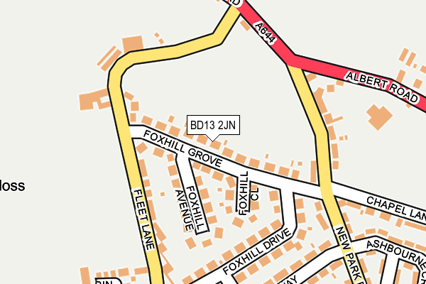BD13 2JN map - OS OpenMap – Local (Ordnance Survey)