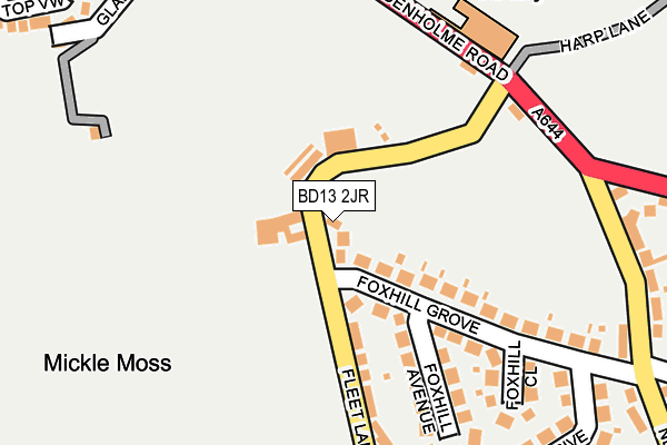 BD13 2JR map - OS OpenMap – Local (Ordnance Survey)