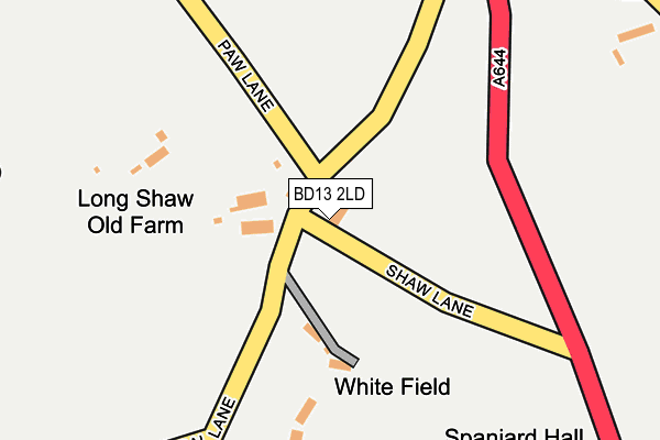 BD13 2LD map - OS OpenMap – Local (Ordnance Survey)