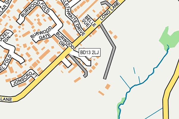 BD13 2LJ map - OS OpenMap – Local (Ordnance Survey)