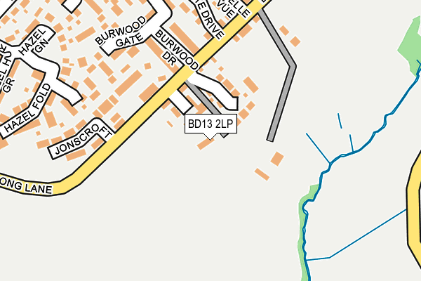 BD13 2LP map - OS OpenMap – Local (Ordnance Survey)