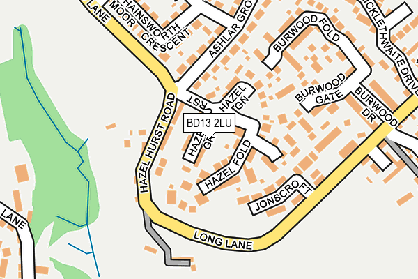 BD13 2LU map - OS OpenMap – Local (Ordnance Survey)