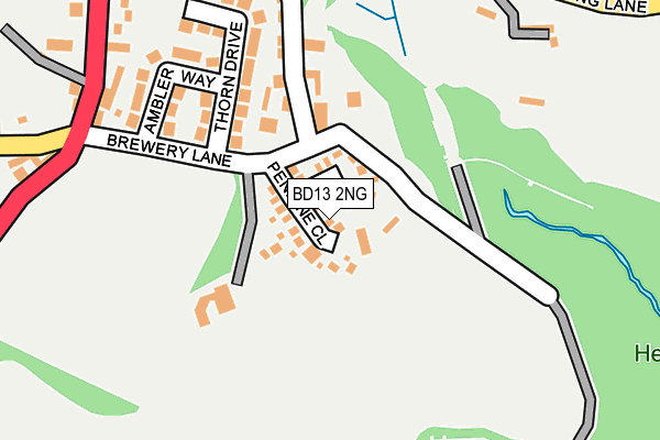 BD13 2NG map - OS OpenMap – Local (Ordnance Survey)