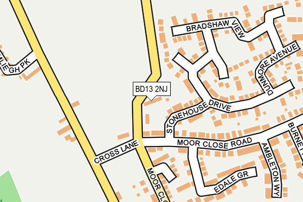 BD13 2NJ map - OS OpenMap – Local (Ordnance Survey)
