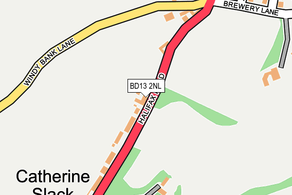 BD13 2NL map - OS OpenMap – Local (Ordnance Survey)