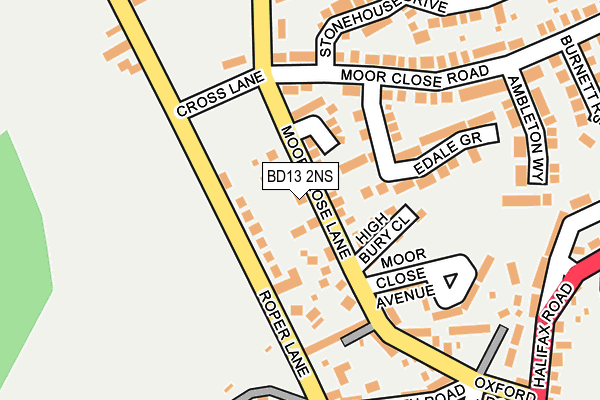BD13 2NS map - OS OpenMap – Local (Ordnance Survey)