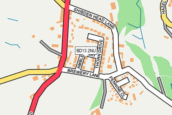 BD13 2NU map - OS OpenMap – Local (Ordnance Survey)